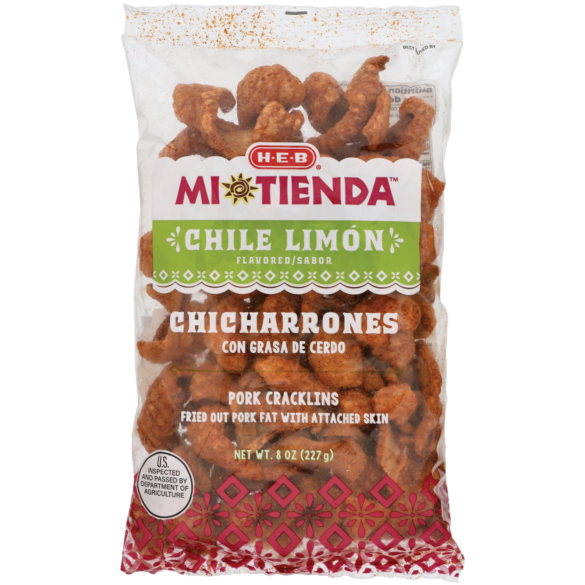 slide 1 of 1, Mi Tienda by H-E-B Chicharrones Pork Cracklins - Chile Limon, 8 oz