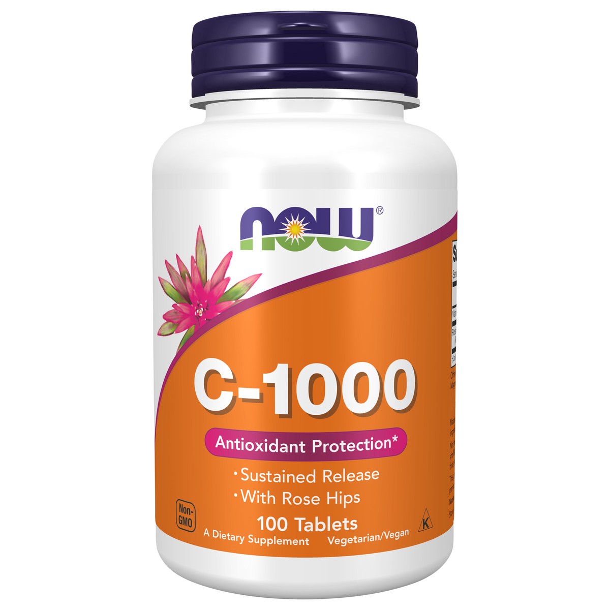 slide 1 of 7, Now Naturals NOW C-1,000 with Rose Hips Tablets, 100 ct