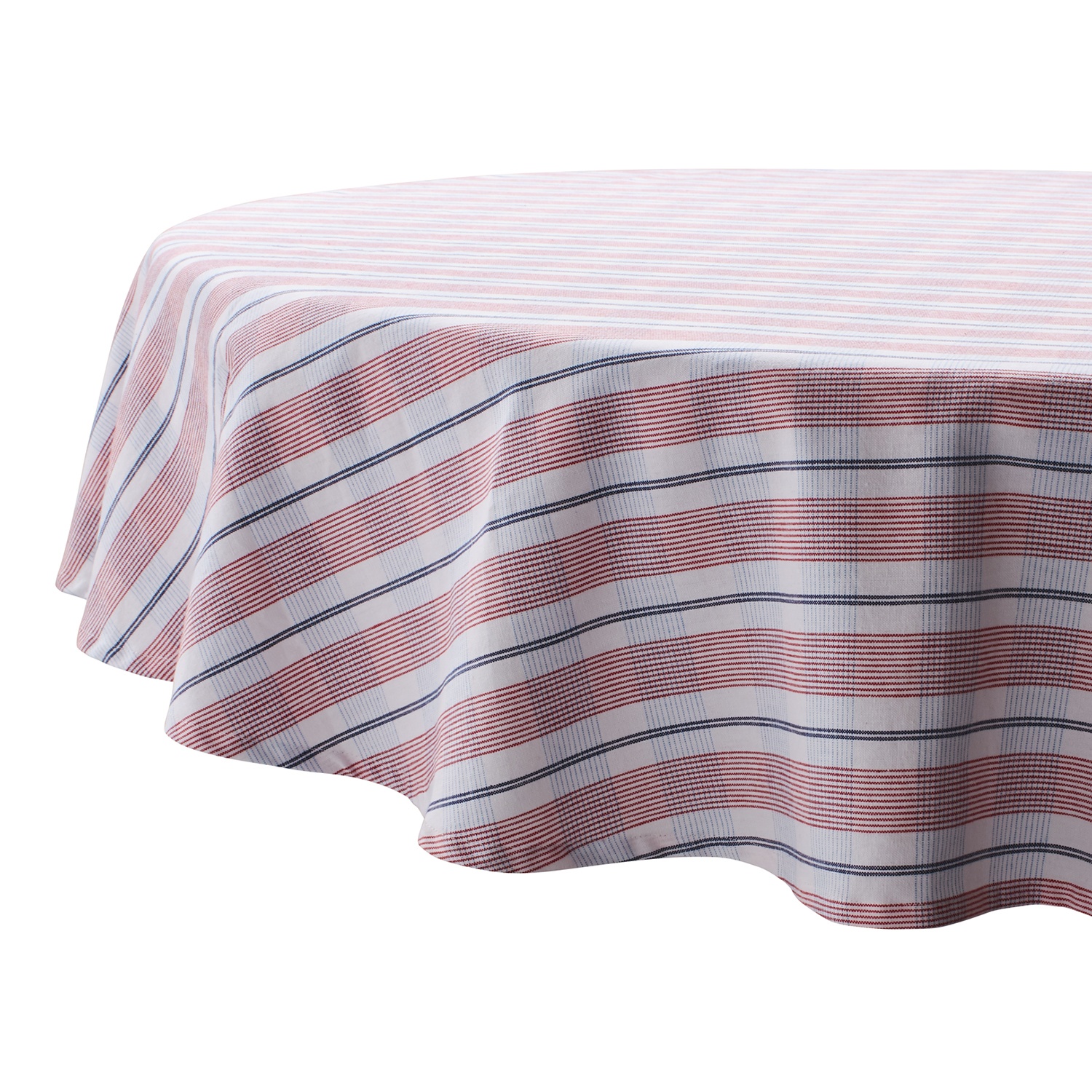 slide 1 of 1, Sur La Table Round Open Plaid Tablecloth, 70 in