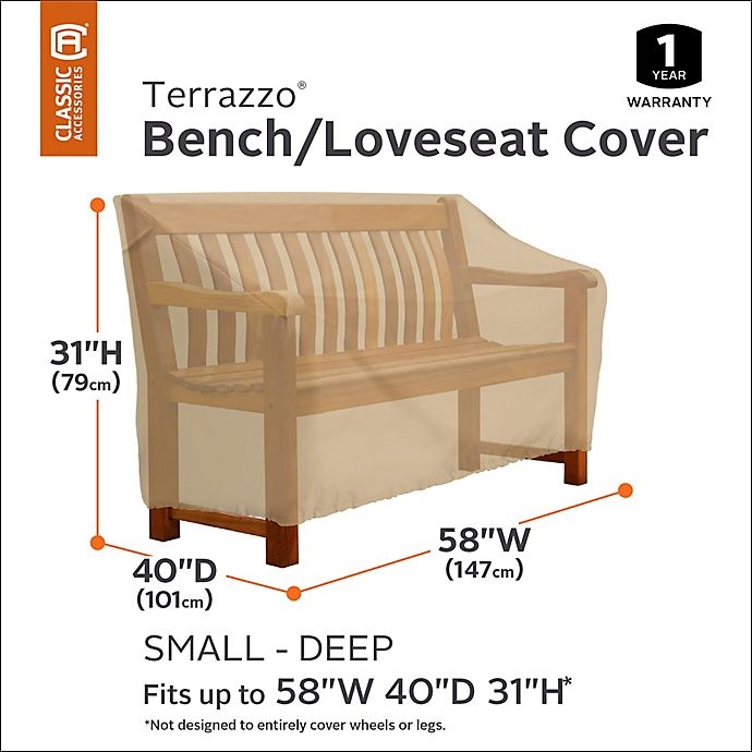 slide 2 of 9, Classic Accessories Terrazzo Small Deep-Seat Loveseat Cover - Sand, 1 ct