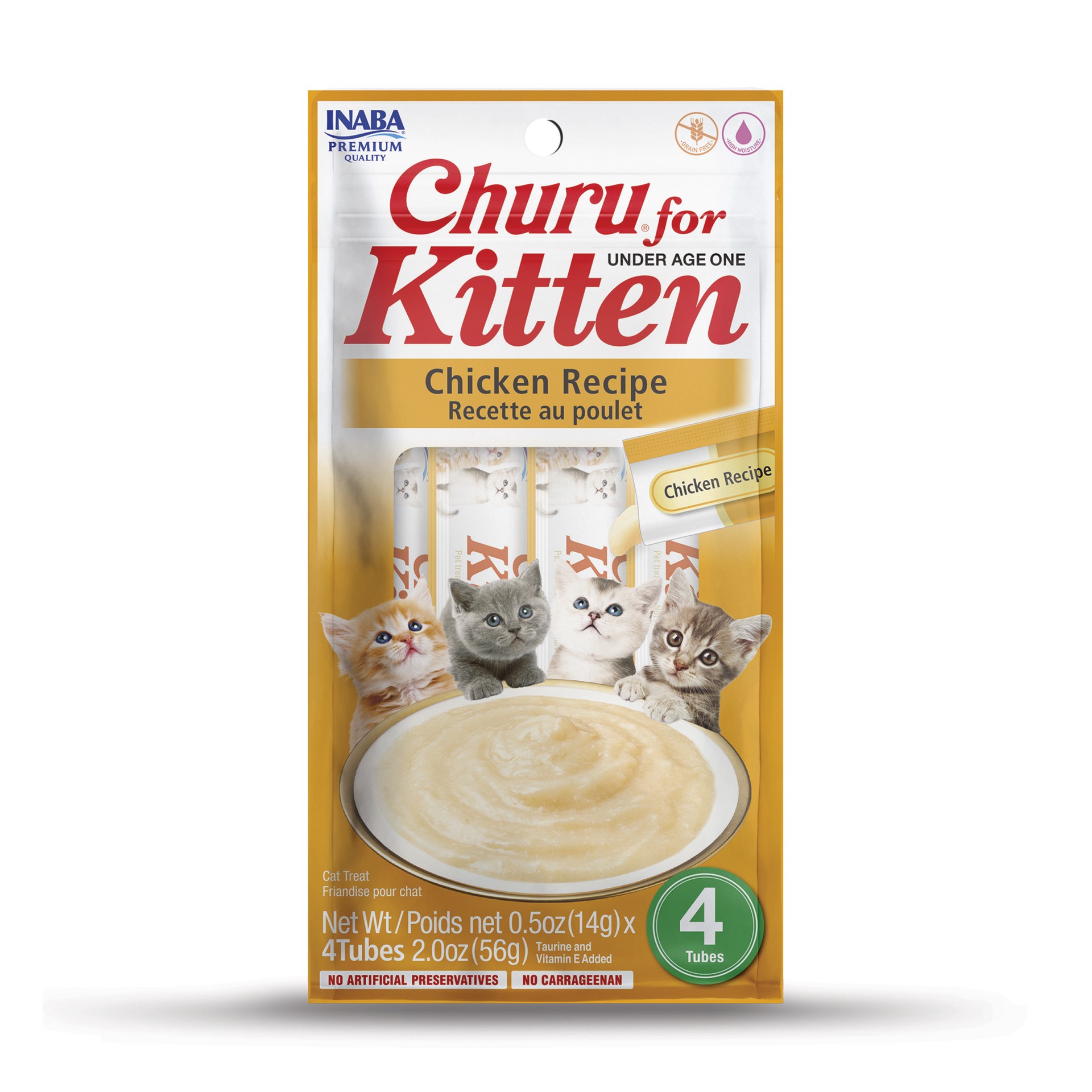 slide 1 of 7, Inaba Kitten Chicken Churu, 0.5 oz