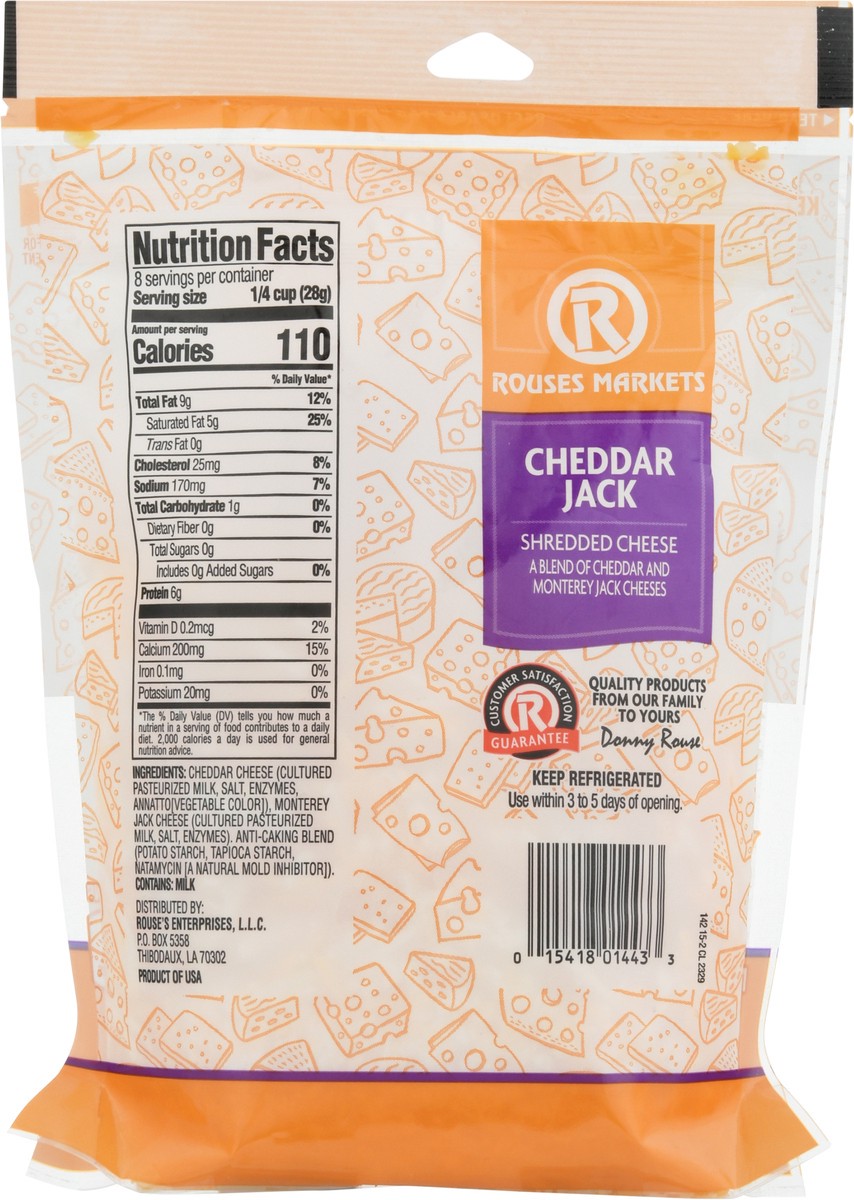 slide 5 of 9, Rouses Markets Cheddar Jack Shredded Cheese 8 oz, 8 oz
