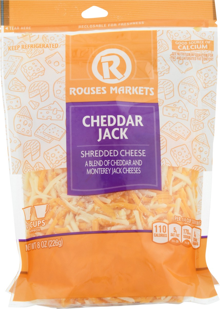 slide 2 of 9, Rouses Markets Cheddar Jack Shredded Cheese 8 oz, 8 oz