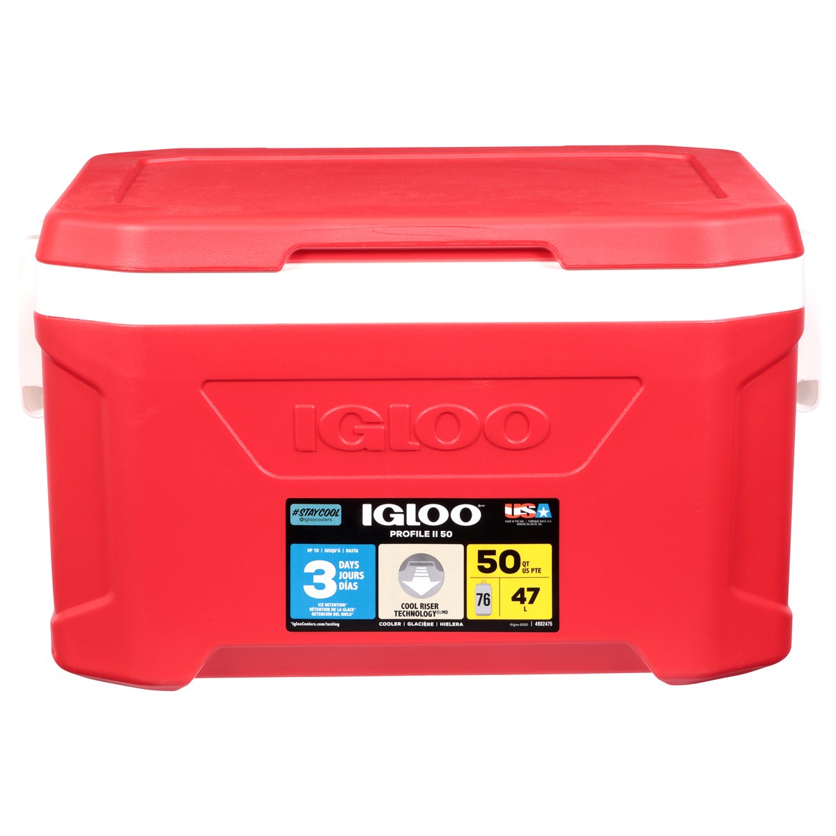 slide 1 of 9, Igloo 50 Quart Red Profile II Cooler 1 ea, 1 ct