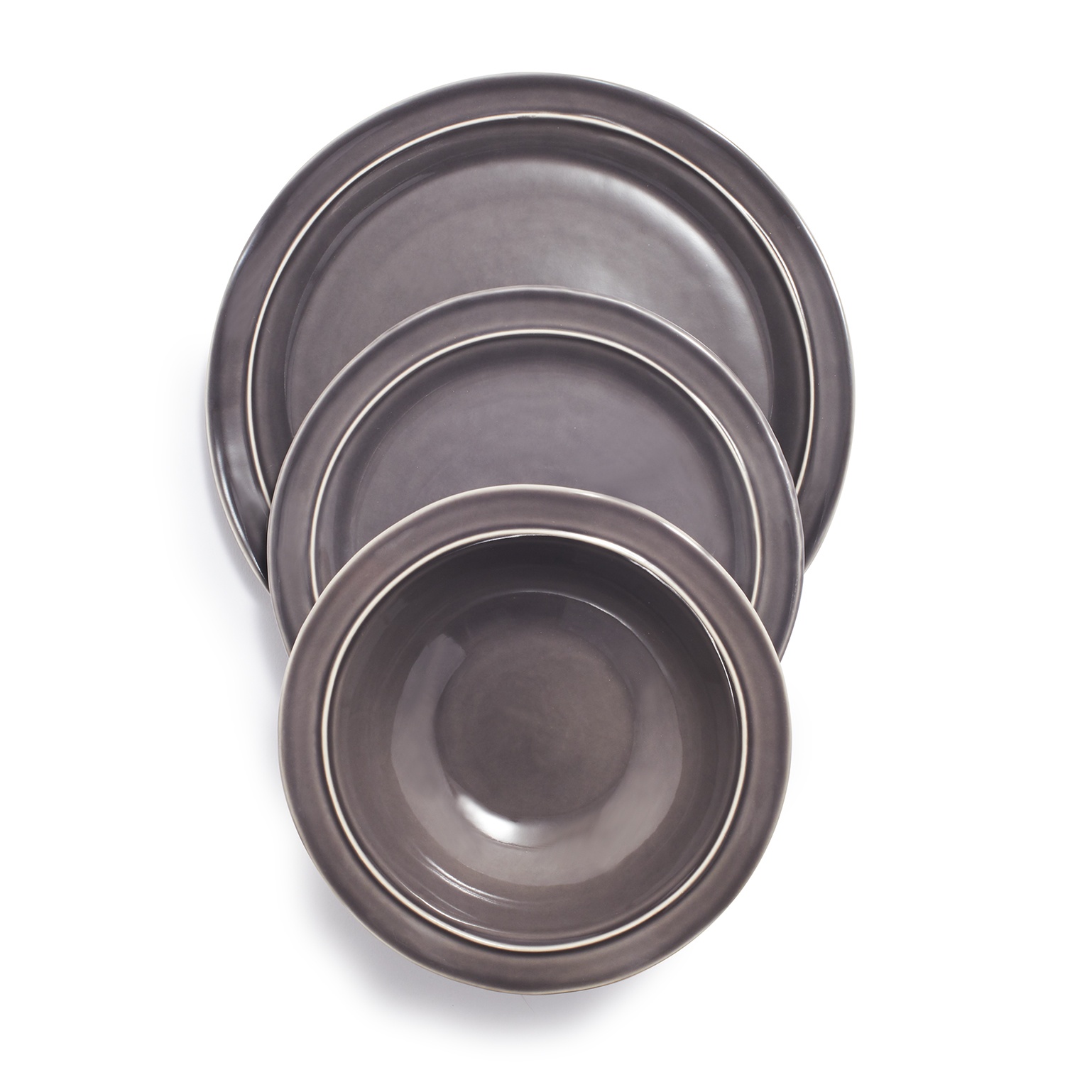 slide 1 of 1, Sur La Table Terre Dinnerware Set, Gray, 12 ct