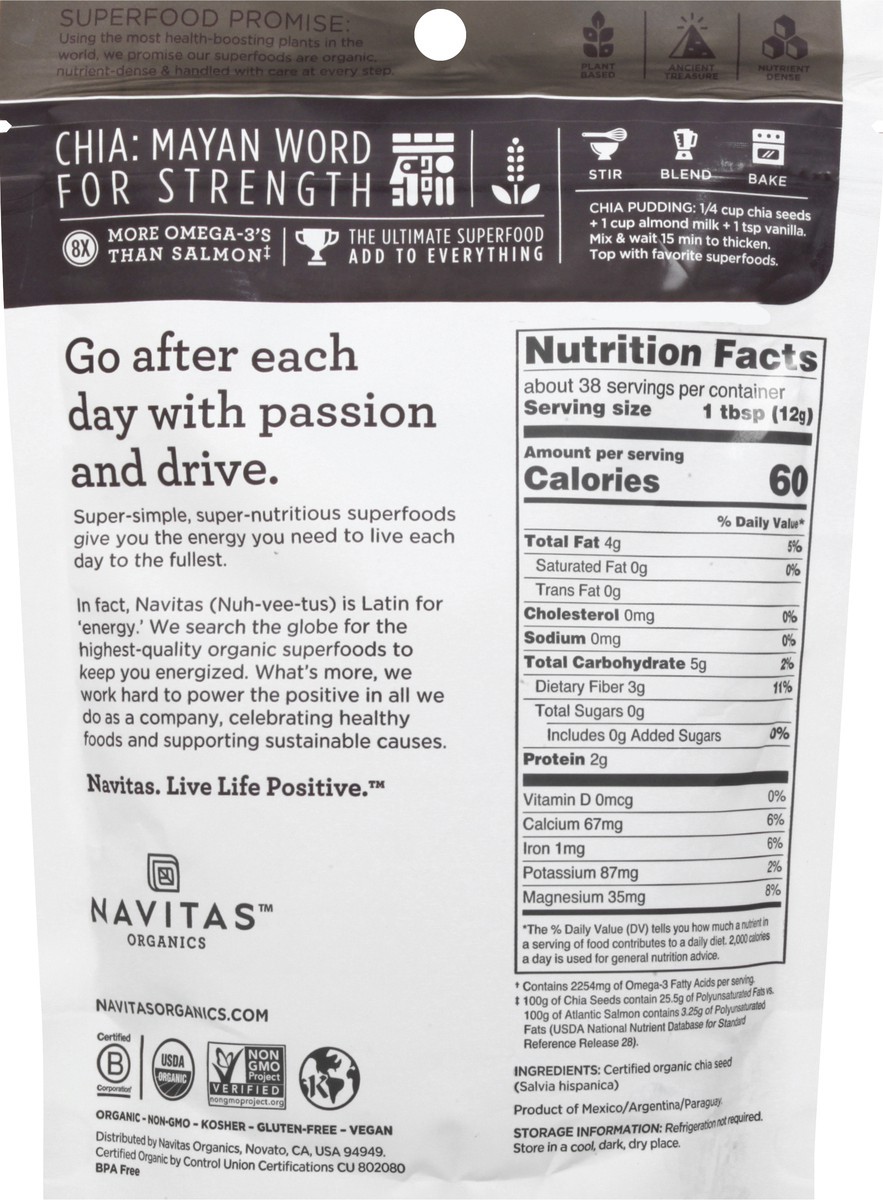 slide 4 of 9, Navitas Organic Chia Seeds 16 oz, 16 oz