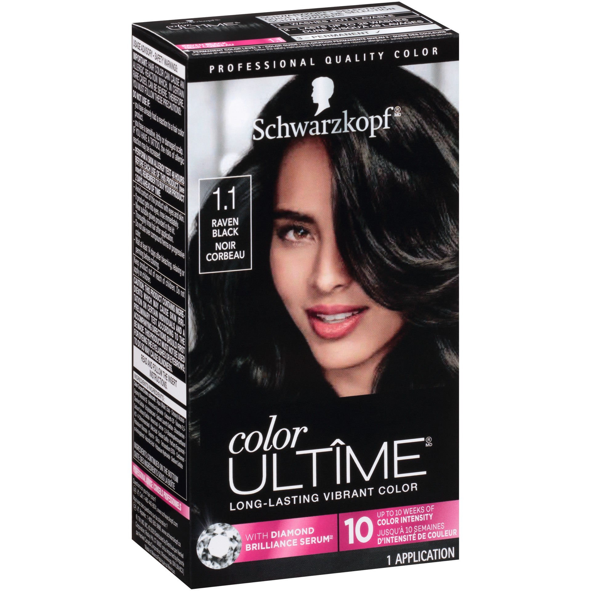 slide 4 of 5, Schwarzkopf Color Ultime Permanent Hair Color Cream, 1.1 Raven Black, 1 ct