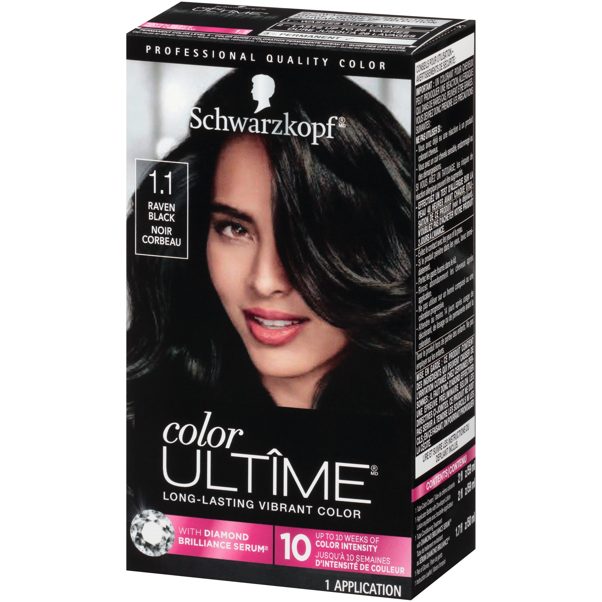 slide 5 of 5, Schwarzkopf Color Ultime Permanent Hair Color Cream, 1.1 Raven Black, 1 ct