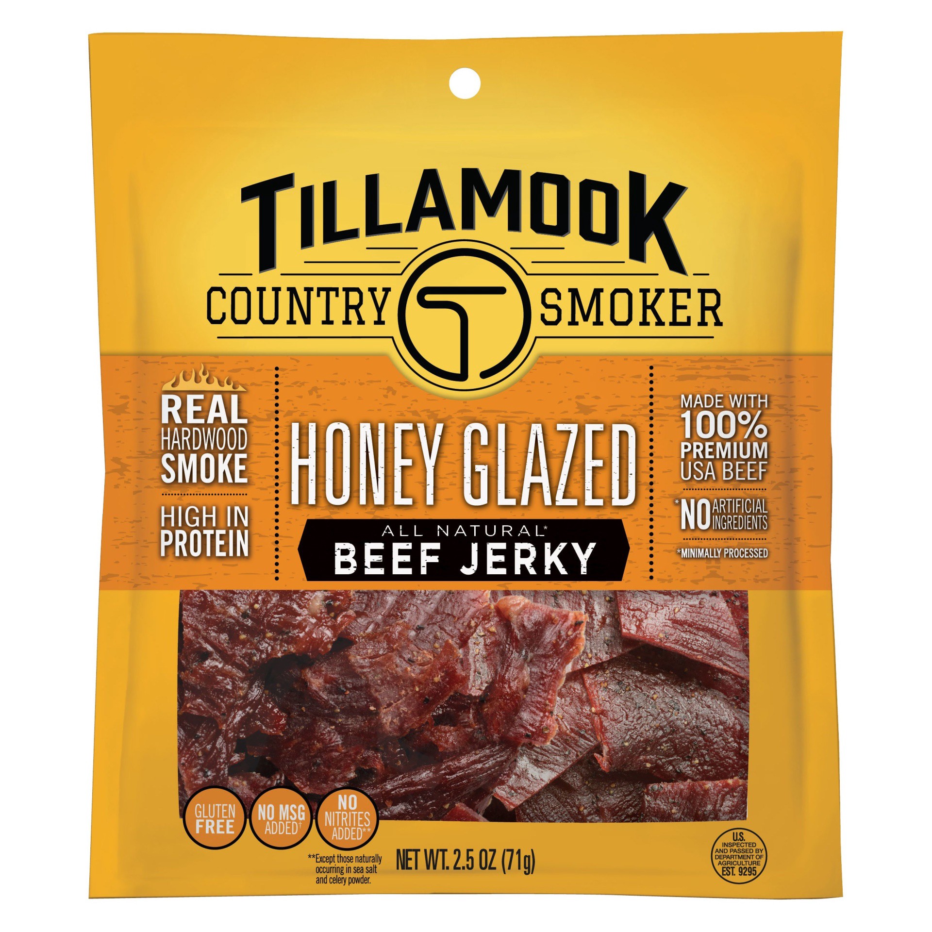 slide 1 of 3, Tillamook Country Smoker Honey Glazed Beef Jerky 2.5 oz, 2.5 oz