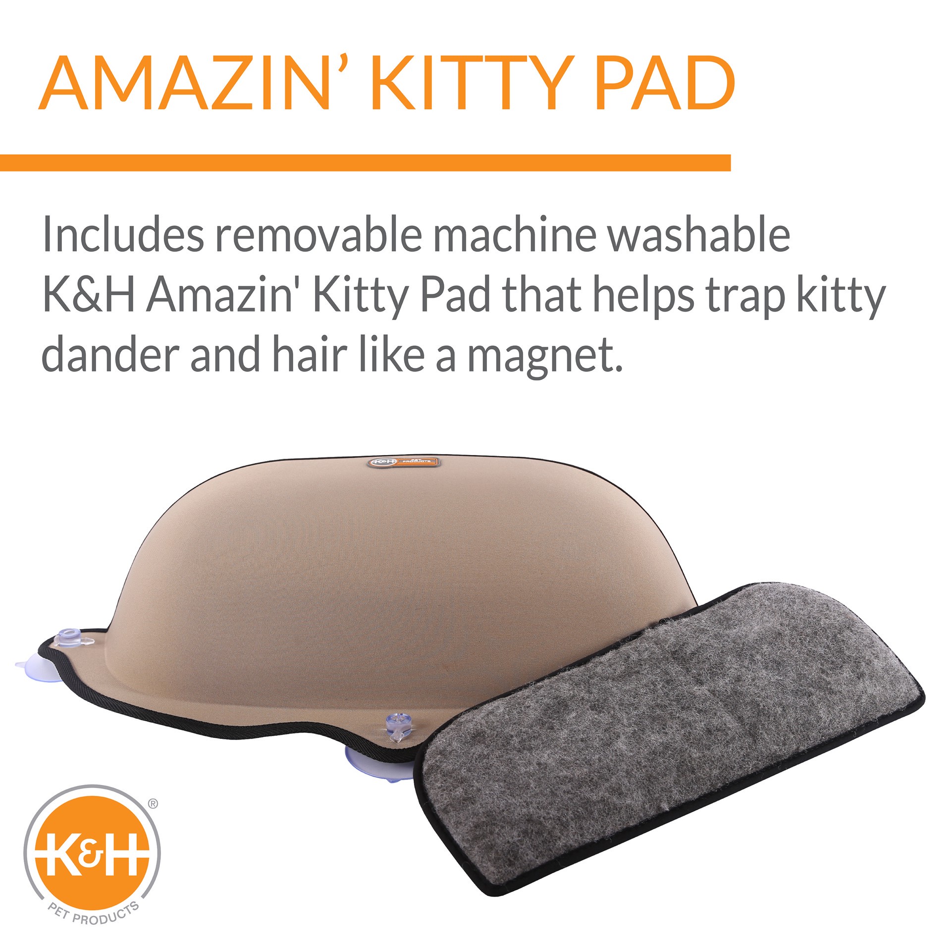 slide 4 of 10, K & H K&H Pet Products EZ Mount Window Bed Kitty Sill Tan 27 X 11 X 6 Inches, 1 ct