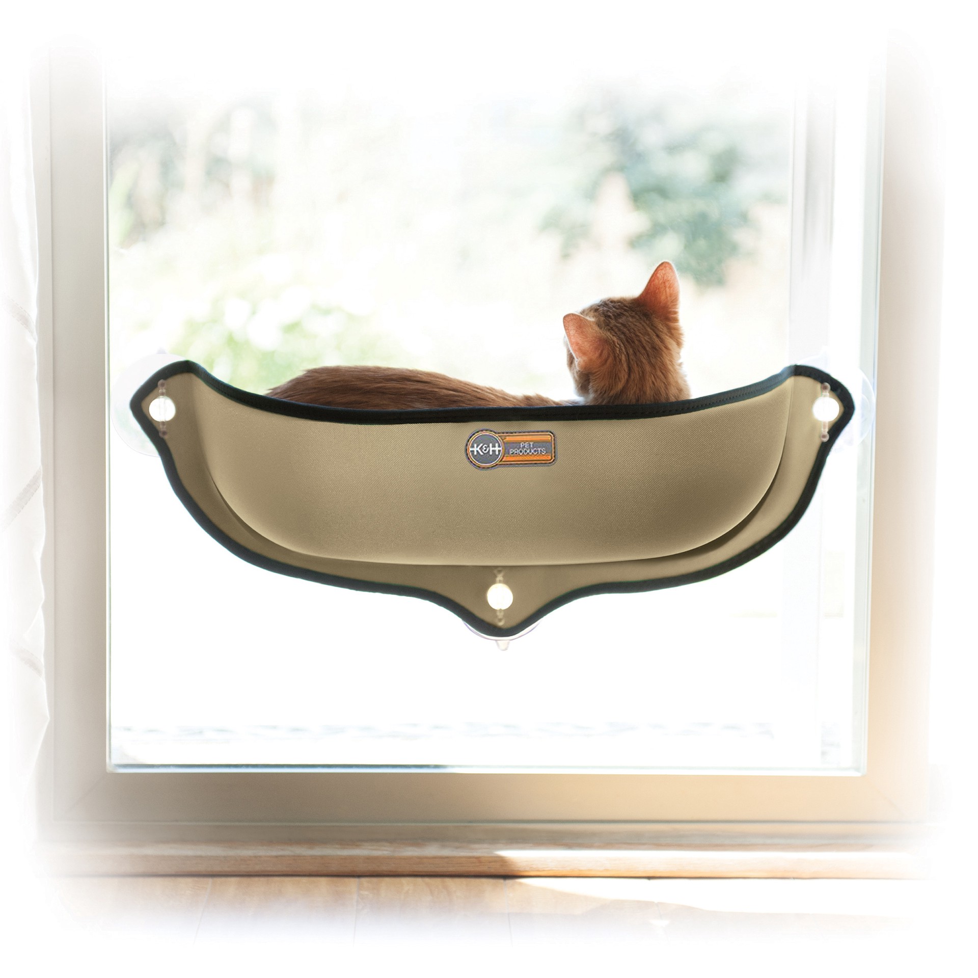 slide 1 of 10, K & H K&H Pet Products EZ Mount Window Bed Kitty Sill Tan 27 X 11 X 6 Inches, 1 ct