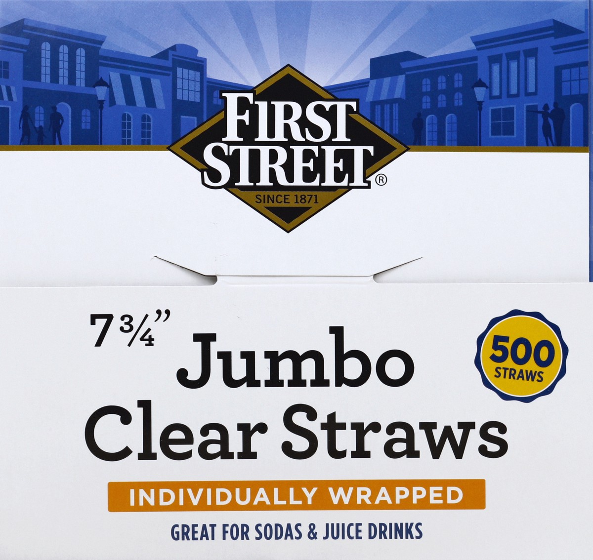 slide 4 of 6, First Street 7.75 In Jumbo Wrapped Clear Straws, 500 ct