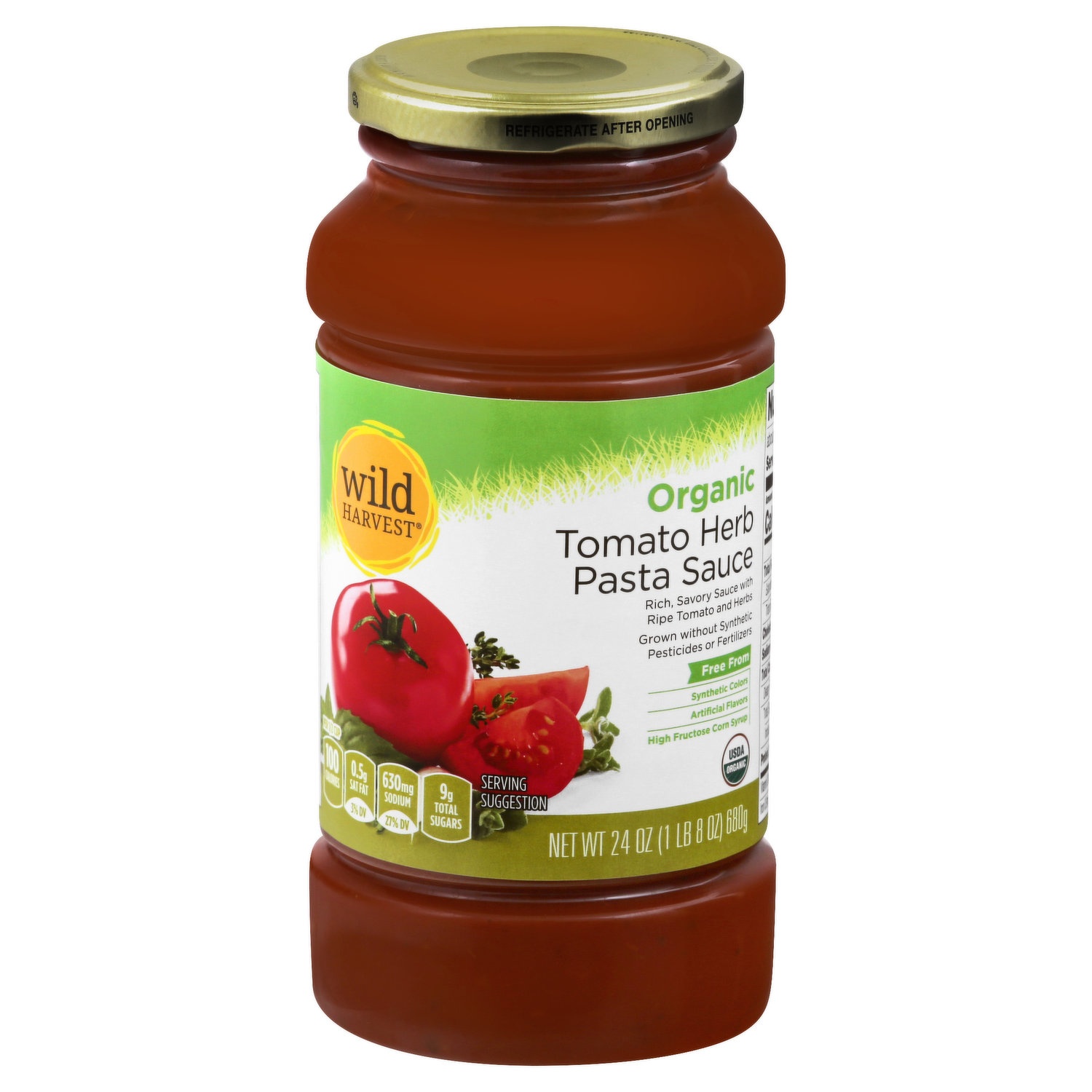 slide 1 of 1, Wild Harvest Tomato Herb Pasta Sauce, 24 oz