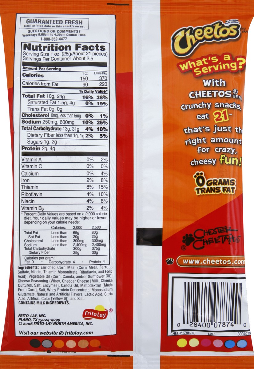 slide 5 of 6, Cheetos Cheese Flavored Snacks 2.375 oz, 2.38 oz