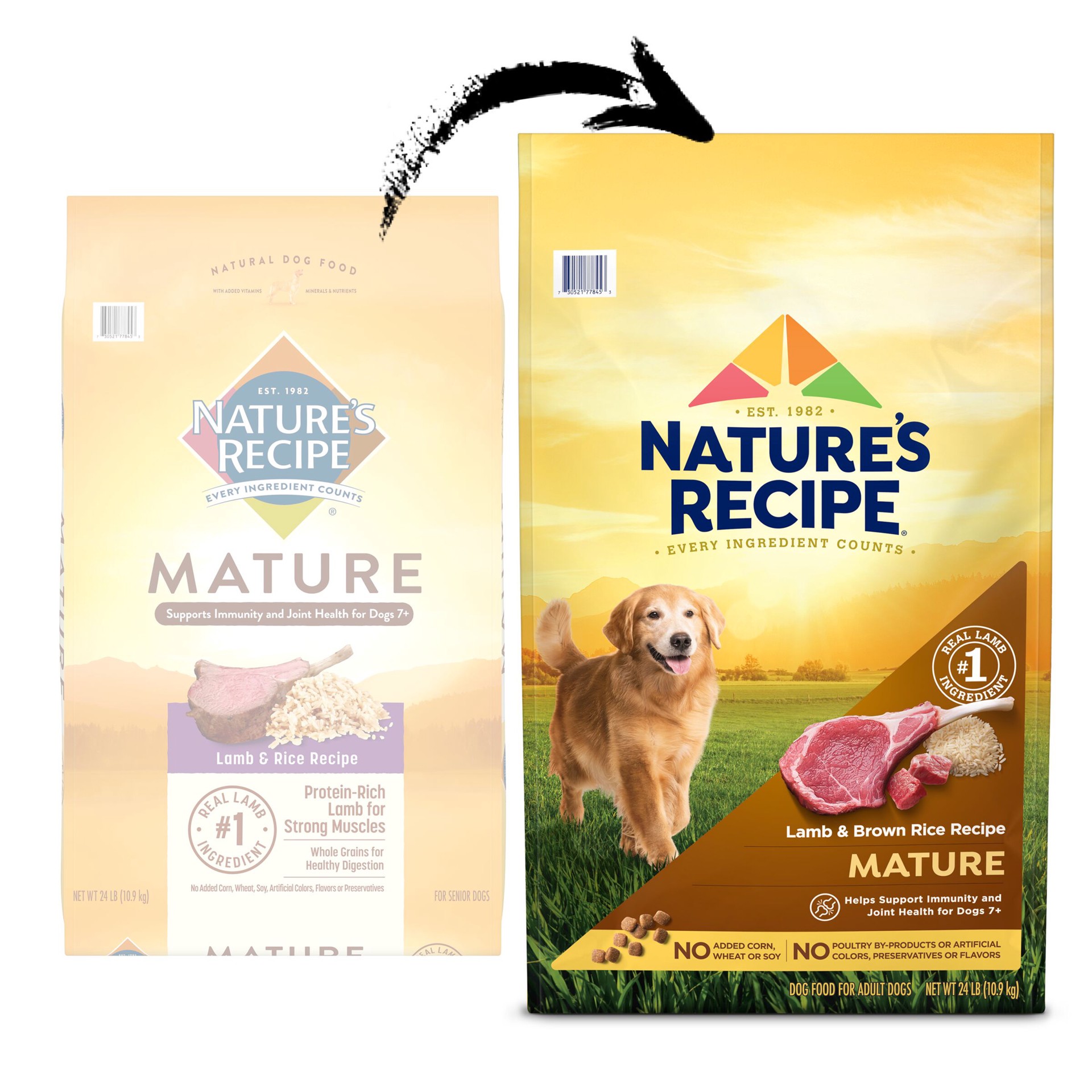 slide 4 of 10, Nature's Recipe Nature''s Recipe Mature Lamb & Brown Rice Recipe Dry Dog Food, 24 lb. Bag, 24 lb