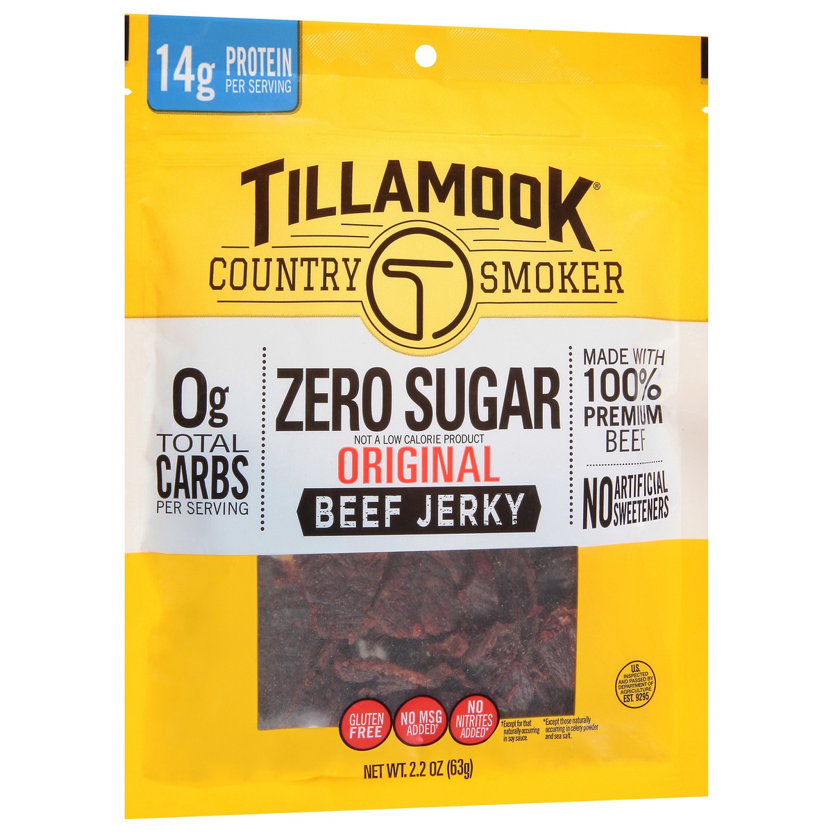 slide 9 of 9, Tillamook Country Smoker Zero Sugar Original Beef Jerky 2.2 oz, 2.2 oz