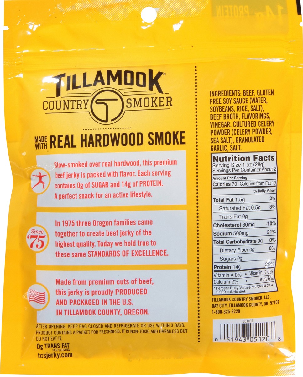slide 2 of 9, Tillamook Country Smoker Zero Sugar Original Beef Jerky 2.2 oz, 2.2 oz
