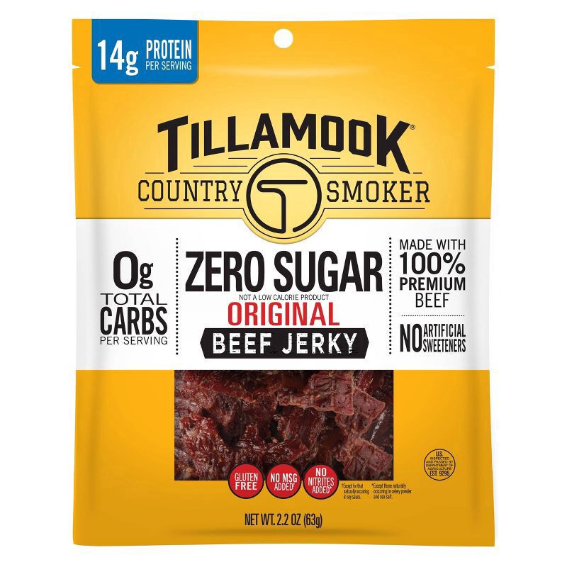 slide 1 of 9, Tillamook Country Smoker Zero Sugar Original Beef Jerky 2.2 oz, 2.2 oz