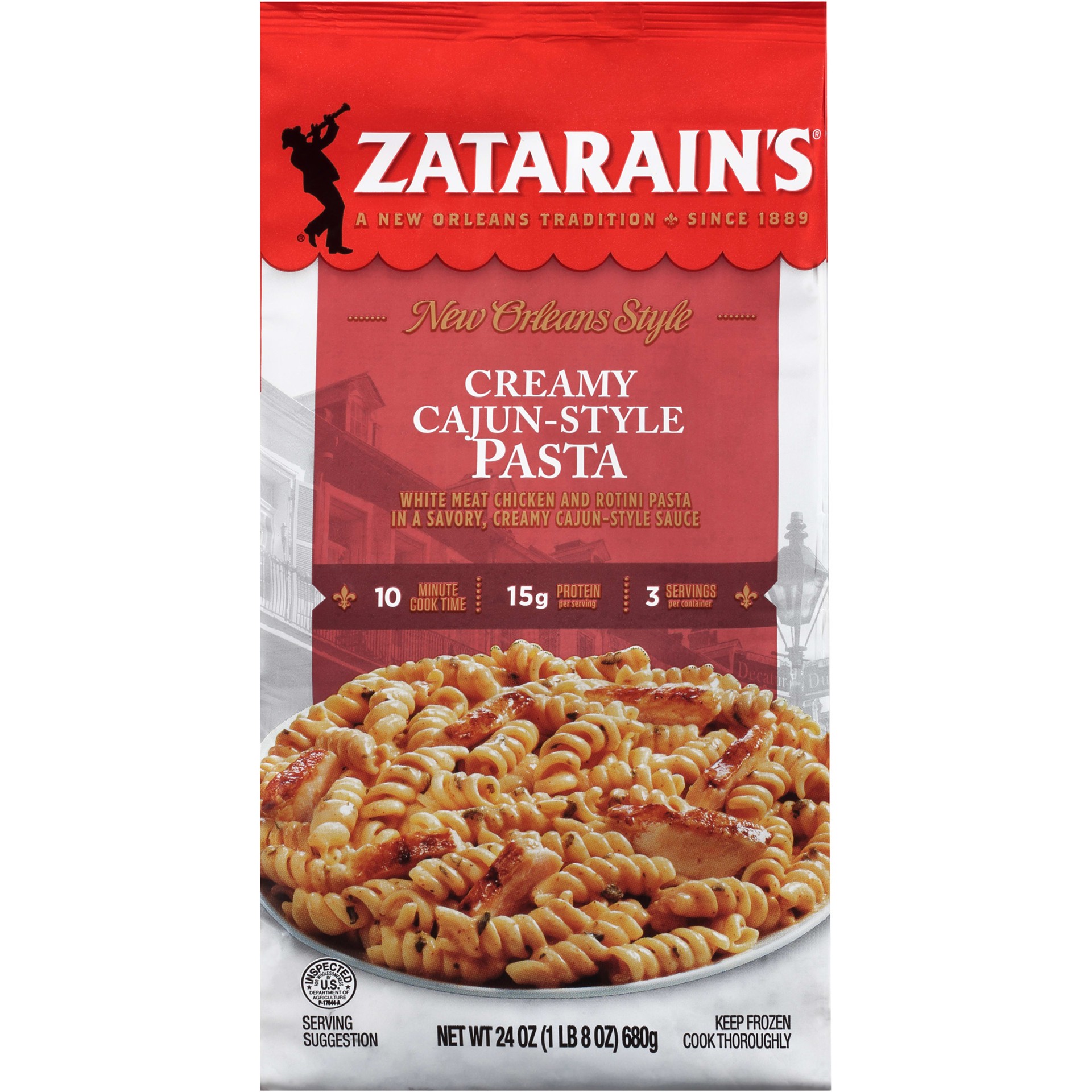 slide 1 of 13, Zatarain's Frozen Meal - Creamy Cajun Pasta, 24 oz