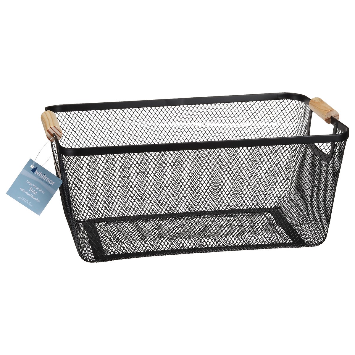 slide 3 of 11, Whitmor Metal Mesh Tote with Wood Handles Large 1 ea, 1 ct