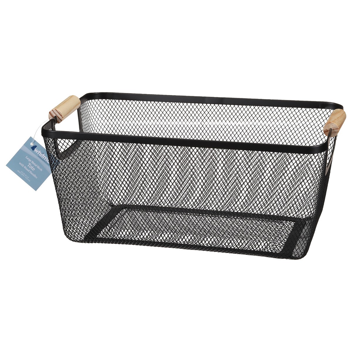 slide 2 of 11, Whitmor Metal Mesh Tote with Wood Handles Large 1 ea, 1 ct