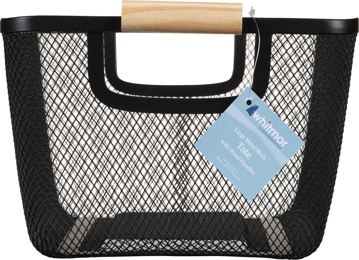 slide 8 of 11, Whitmor Metal Mesh Tote with Wood Handles Large 1 ea, 1 ct