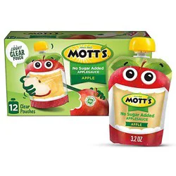 Mott's No Sugar Added Applesauce In Clear Pouches - 3.2 oz