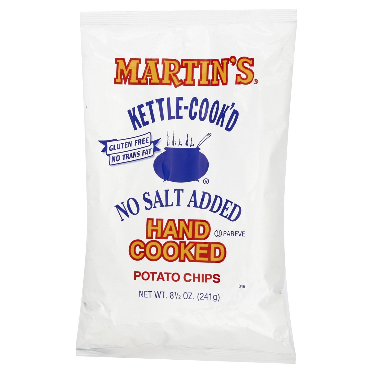 slide 13 of 13, Martin's Kettle-Cook'd Hand Cooked No Salt Added Potato Chips 8.5 oz, 8 oz