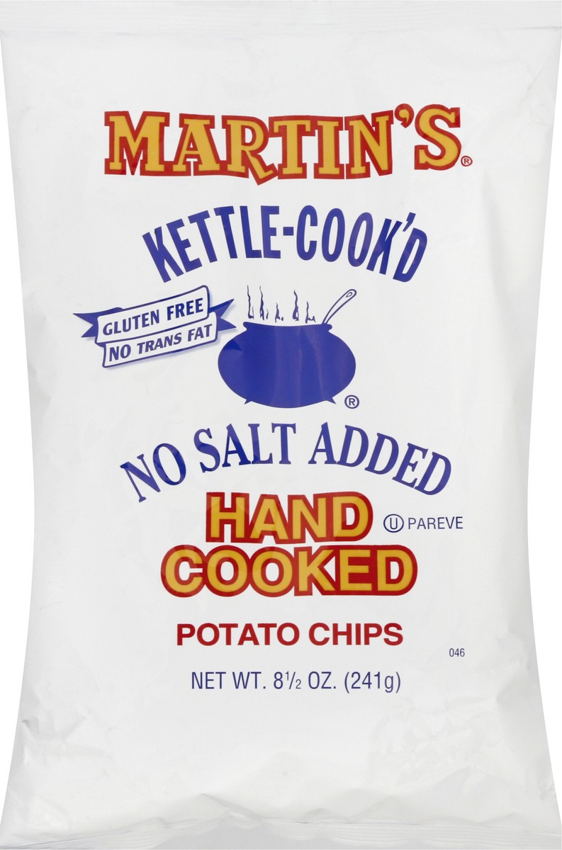 slide 12 of 13, Martin's Kettle-Cook'd Hand Cooked No Salt Added Potato Chips 8.5 oz, 8 oz