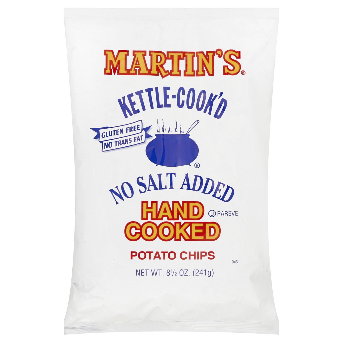 slide 9 of 13, Martin's Kettle-Cook'd Hand Cooked No Salt Added Potato Chips 8.5 oz, 8 oz