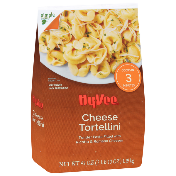 slide 1 of 1, Hy-vee Cheese Tortellini Tender Pasta Filled With Ricotta & Romano Cheeses, 42 oz
