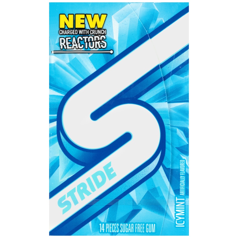 slide 1 of 1, Stride Icy Mint Sugar Free Gum, 14 ct