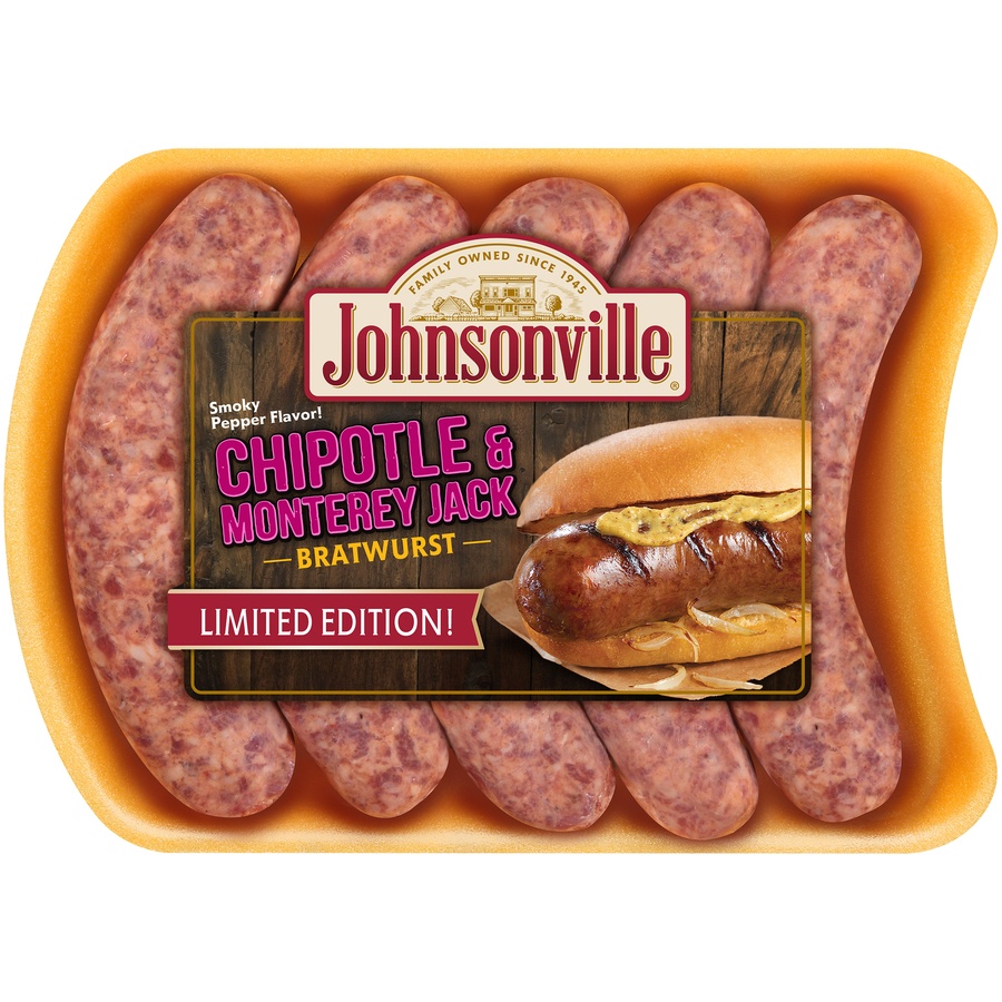 slide 1 of 1, Johnsonville Chipotle & Monterey Jack Brats 19Oz Tray (101992), 19 oz