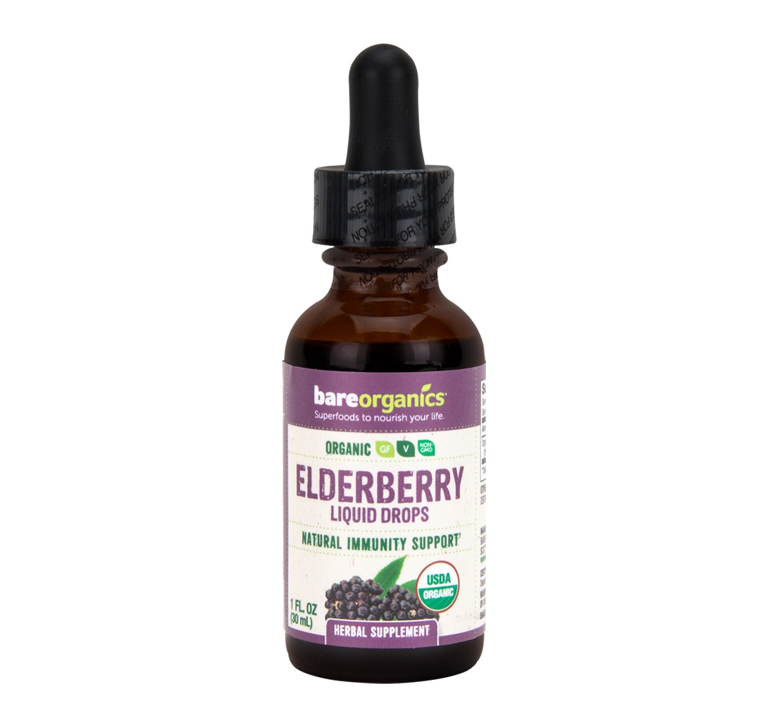 slide 1 of 2, BareOrganics Elderberry Fruit Liquid Drops (Organic), 1 oz