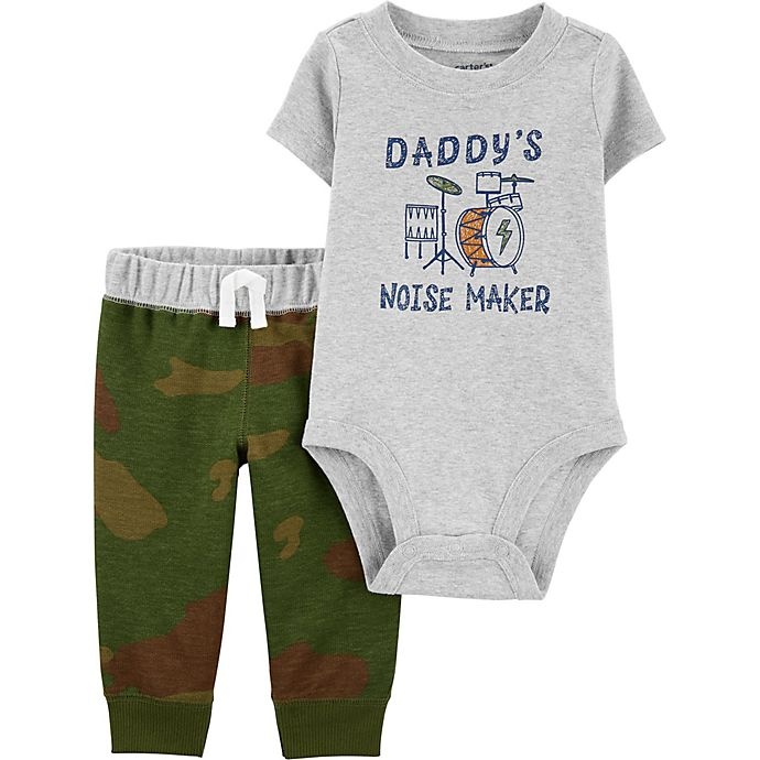 slide 1 of 1, carter's Newborn Daddy's Noise Maker Short Sleeve Bodysuit and Pant Set, 2 ct