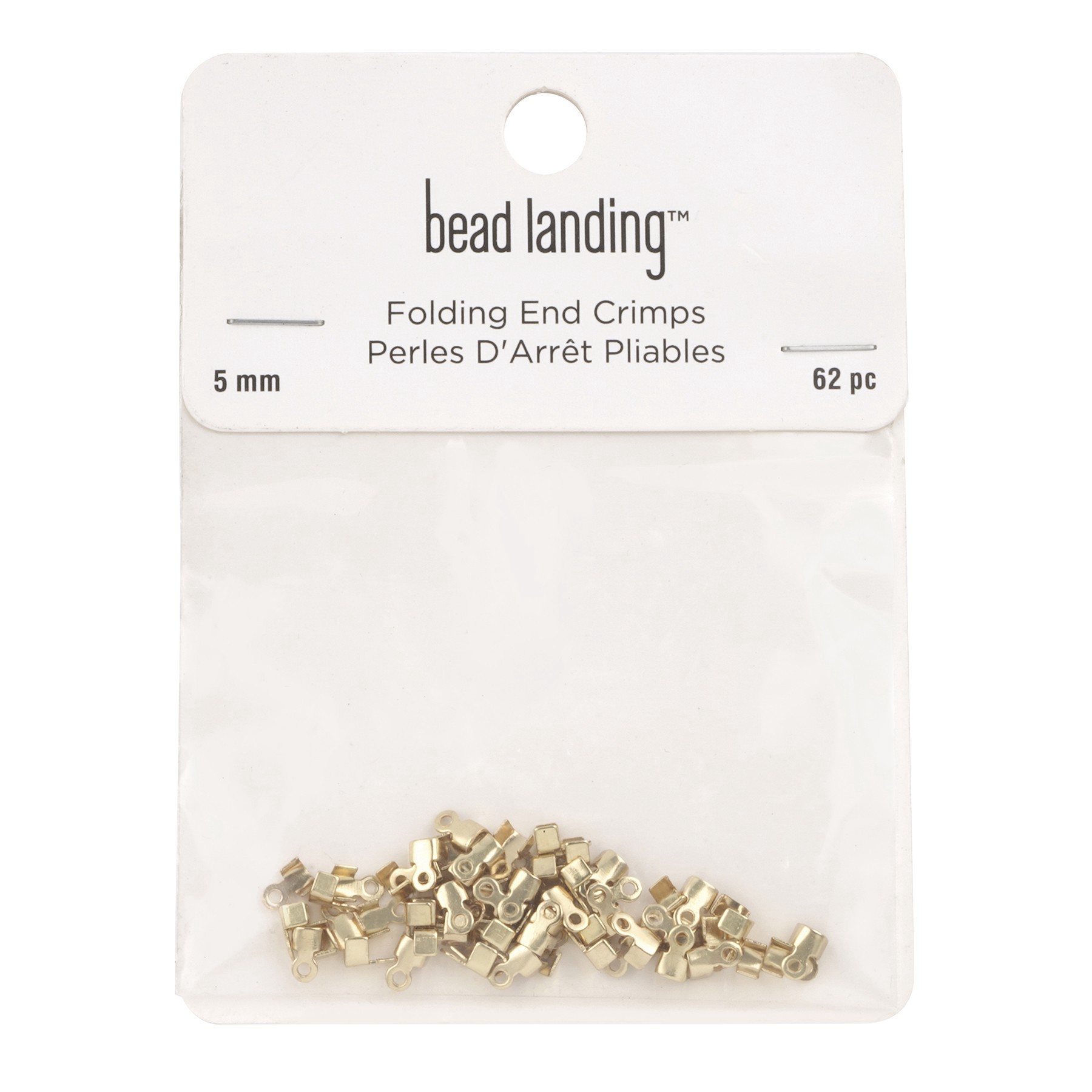 slide 2 of 2, 5mm Folding End Crimps With Loops, 62ct. By Bead Landing, 5 mm