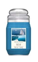 House of Velas® Jar Candle Natural Wax Blend Sailing Blue