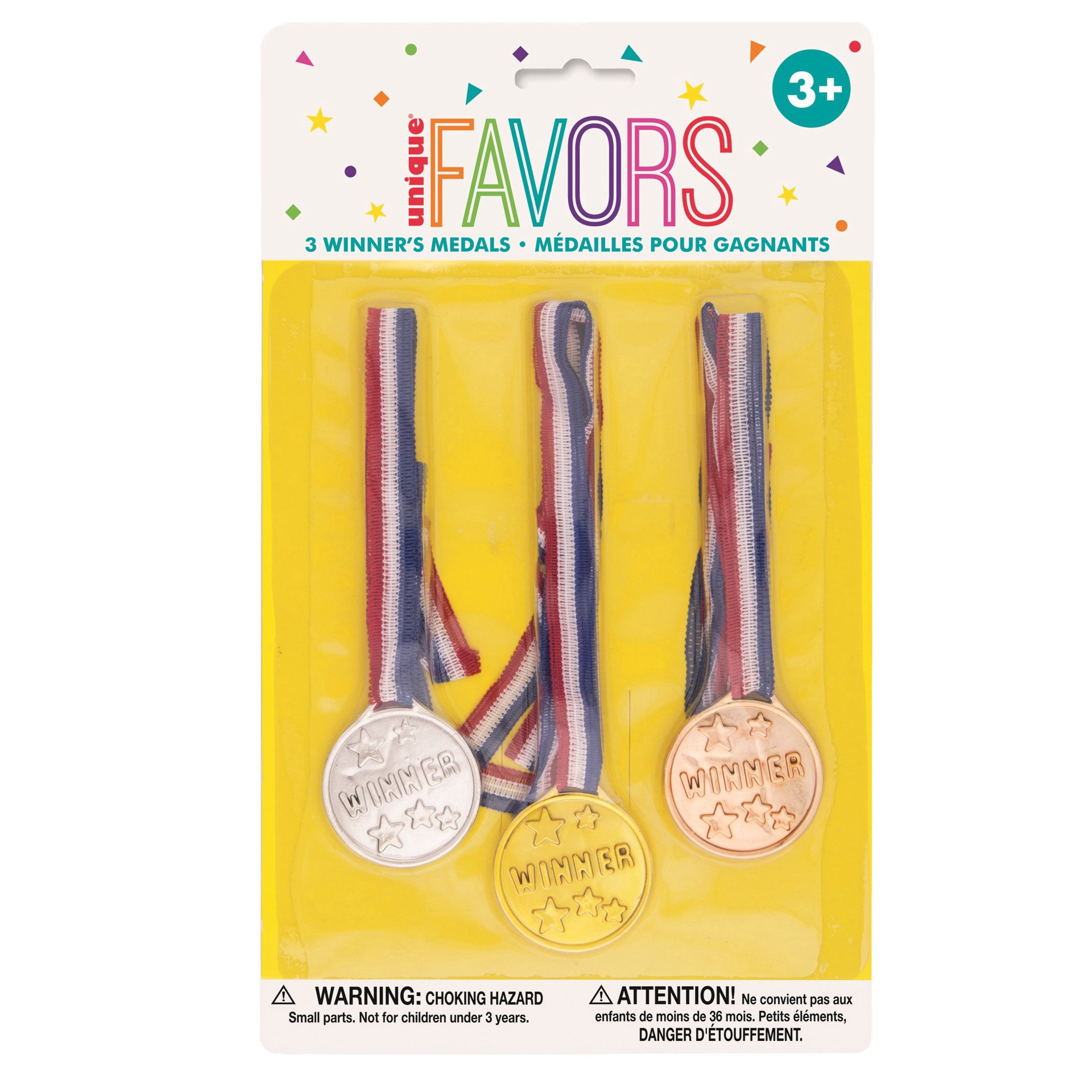slide 1 of 1, Unique Favors Unq Winner Medals, 3 ct