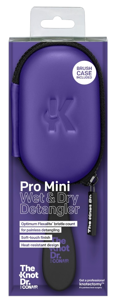 slide 1 of 2, Conair The Knot Dr. Assorted Pro Mini Wet & Dry Detangler And Case, 1 ct