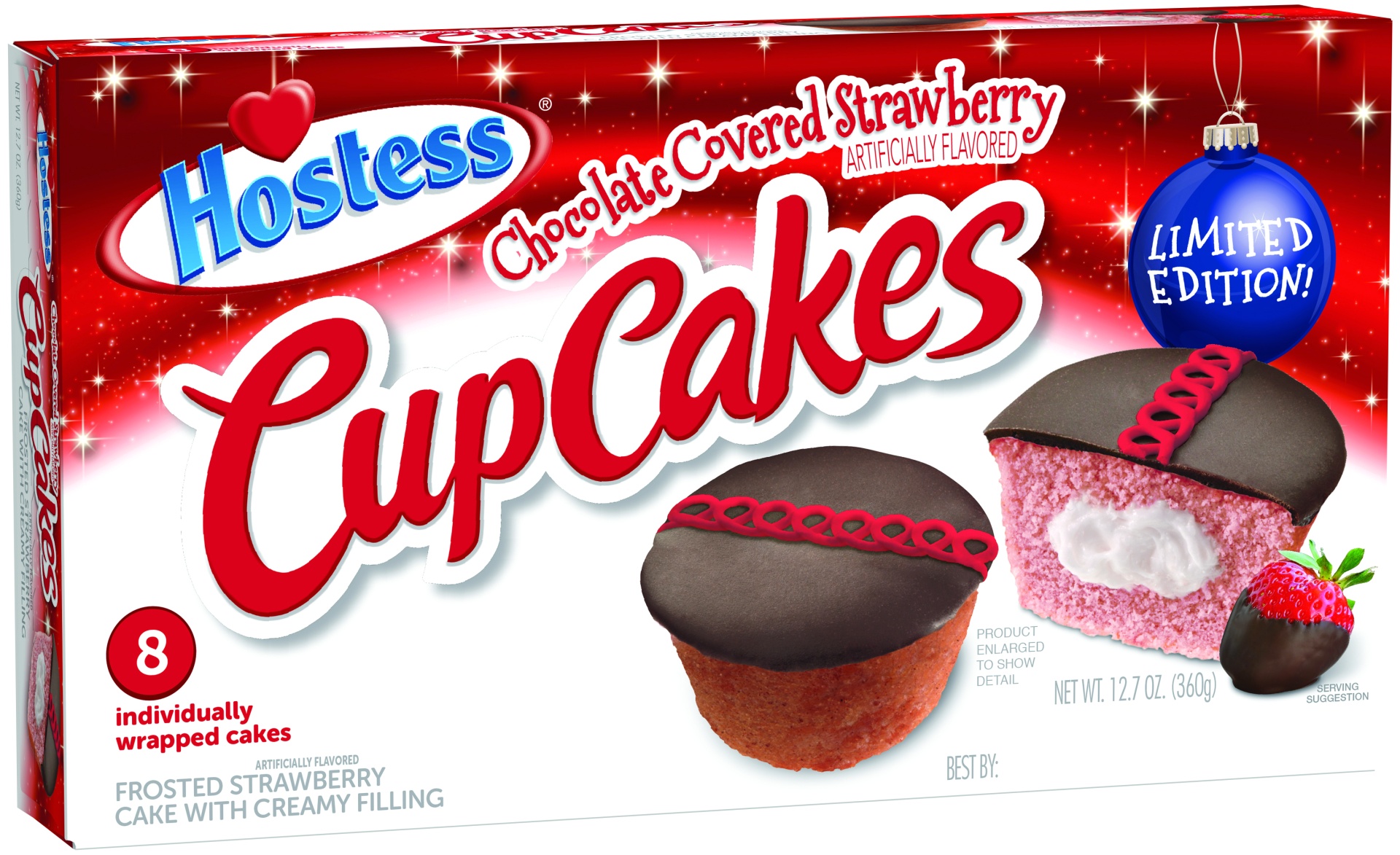 slide 1 of 1, Hostess Chocolate Strawberry Cup Cake Multi-pack, 1 ct