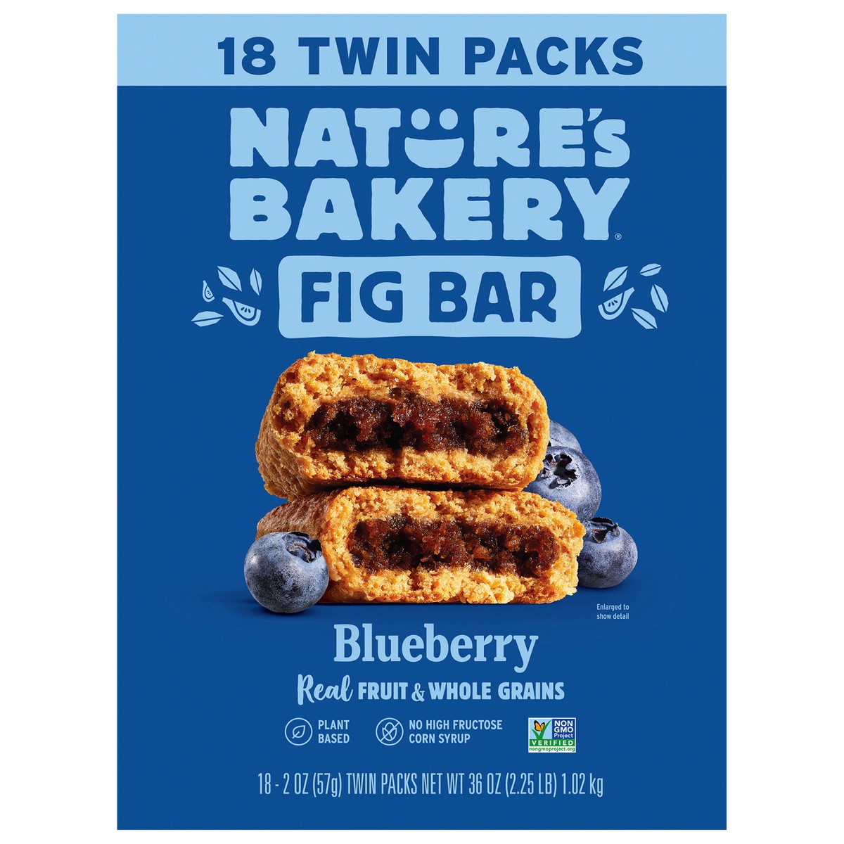 slide 1 of 9, Nature's Bakery Blueberry Whole Wheat Fig Bars, Snack Bars, 18 Ct, 36 oz