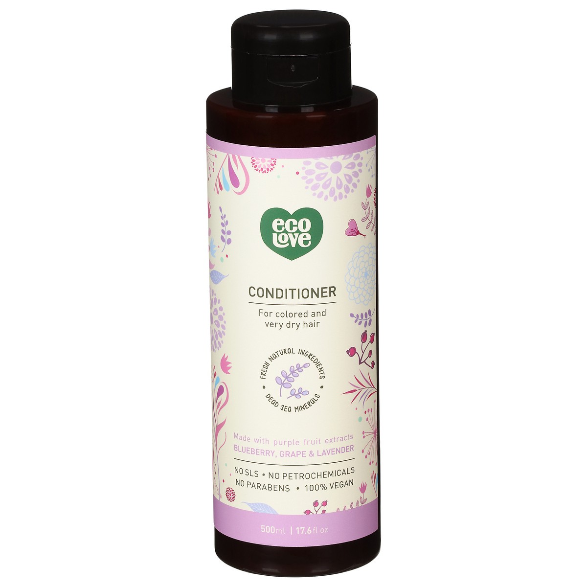 slide 1 of 9, ecoLove Purple Fruit Extracts Conditioner For Colored & Very Dry Hair, 17.6 oz