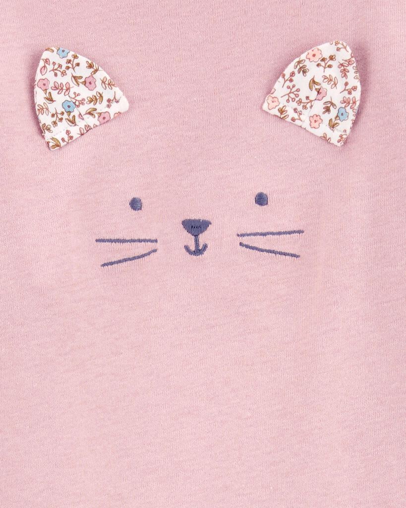 slide 2 of 2, Carter's Baby 2-Piece Cat Bodysuit Pant Set Pink 12M, 1 ct