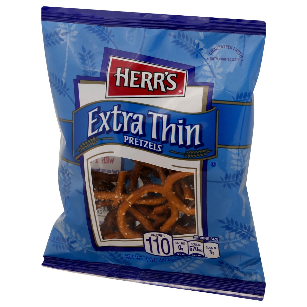 slide 4 of 9, HERRS Pretzel Thins, 1.5 oz