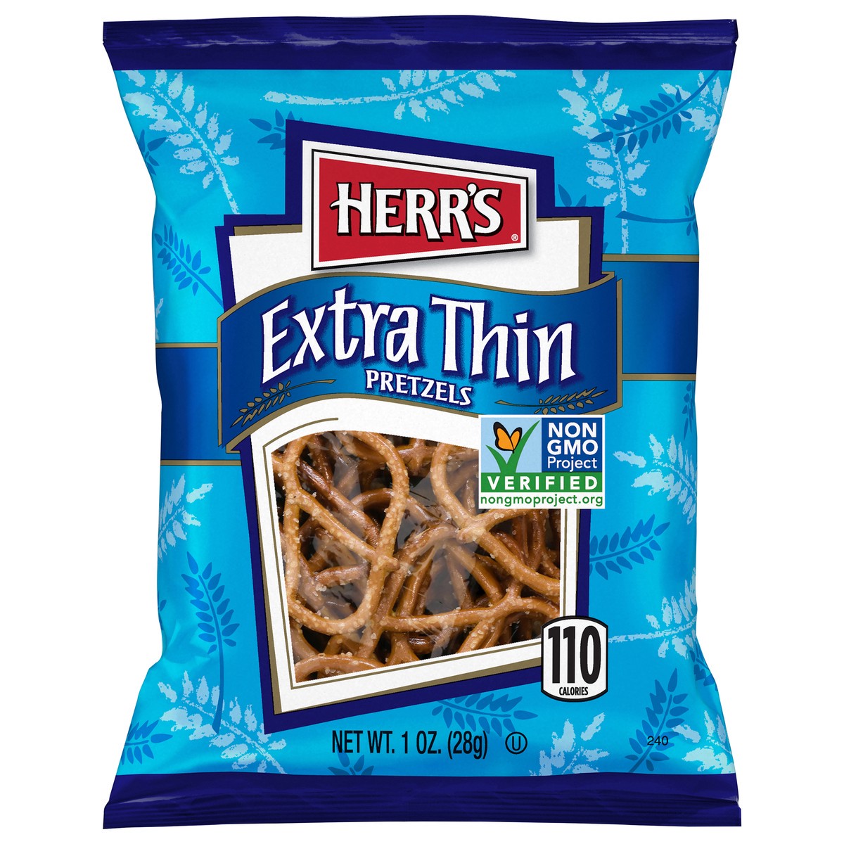 slide 1 of 9, Herr's Extra Thin Pretzels 1 oz, 1.5 oz