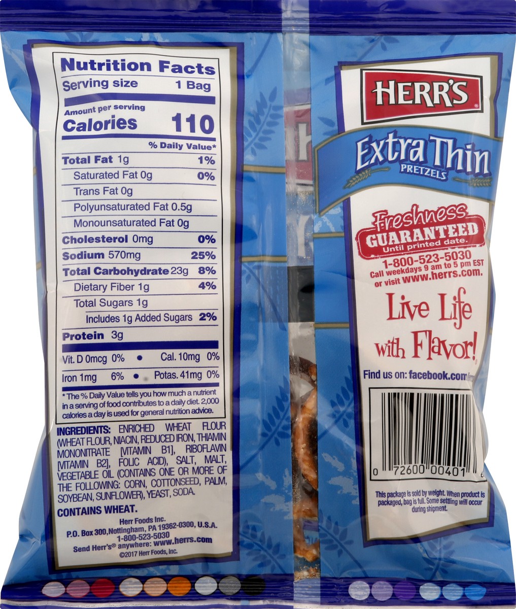 slide 3 of 9, HERRS Pretzel Thins, 1.5 oz