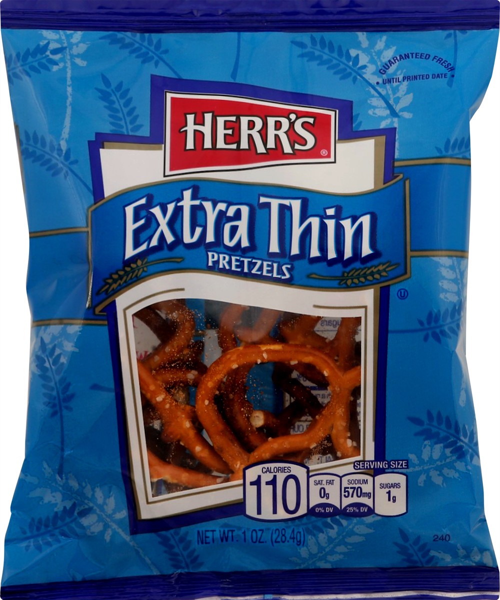 slide 8 of 9, HERRS Pretzel Thins, 1.5 oz