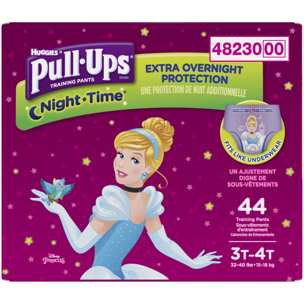 slide 1 of 1, Pull-Ups Girls 3T-4T Night Time Training Pants, 44 ct