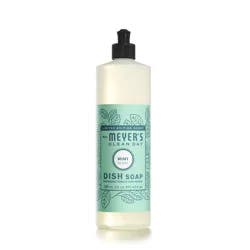 Mrs. Meyer's Clean Day Liquid Dish Soap, Mint Scent, 16 Ounce Bottle