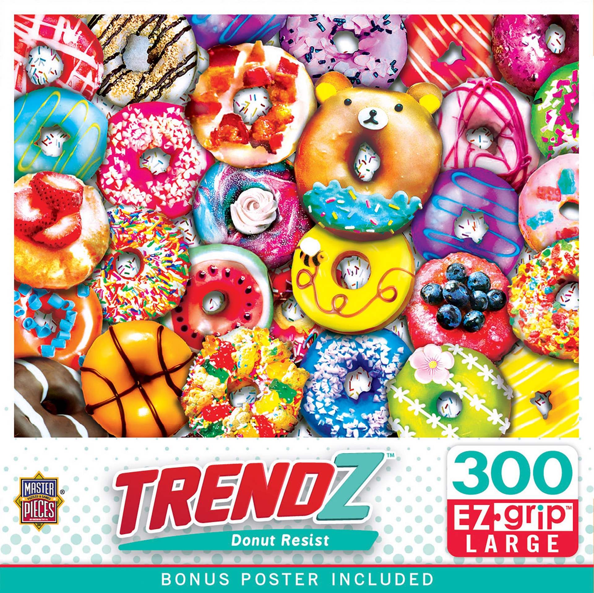 slide 1 of 6, Masterpieces Trendz - Donut Resist 300 Piece EZ Grip Puzzle, 300 ct